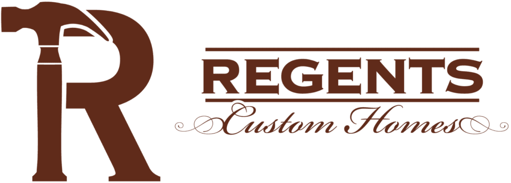 logo Logo of Regents Custom Homes features a stylized 'R' with a hammer and the text "Regents Custom Homes" in brown.